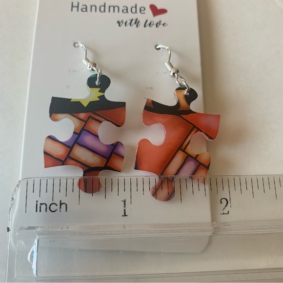 Handmade puzzle earrings - Picture 9 of 10